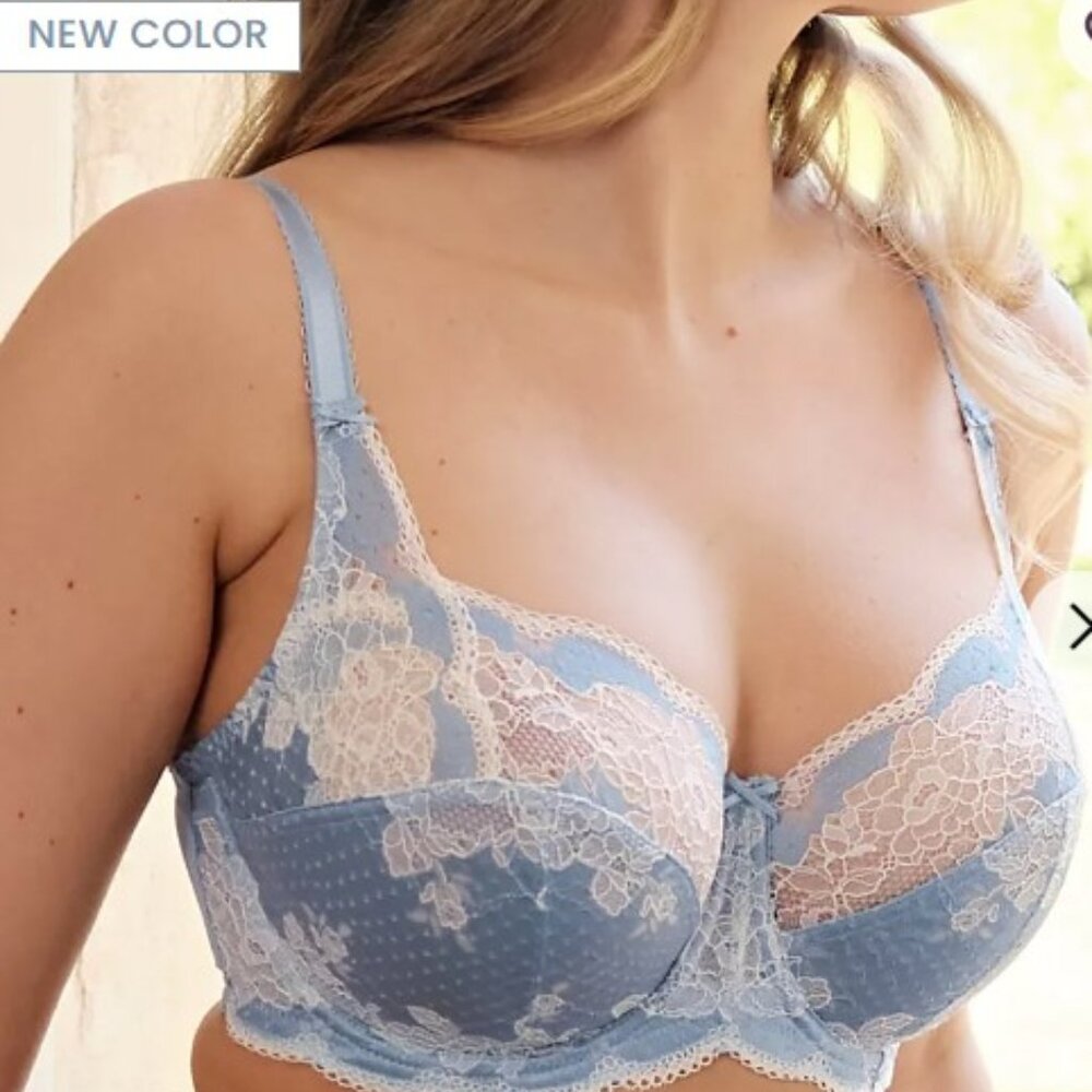 Panache Clara US 34G UK 34F Full Cup Bra in Dusky Blue NEW with tags